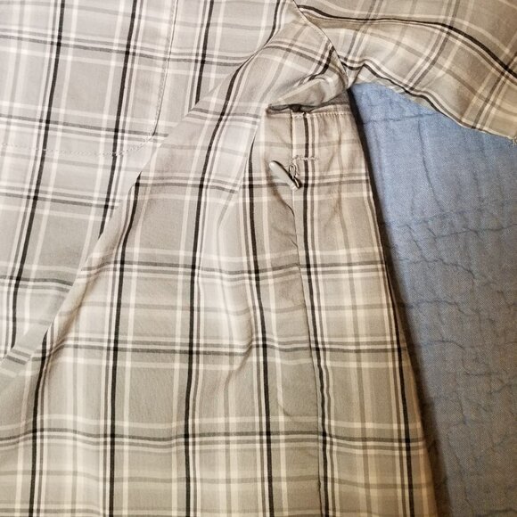 ScotteVest Docksider Shirt for Men Short Sleeve Plaid Button Down 7 Pockets - Picture 7 of 9